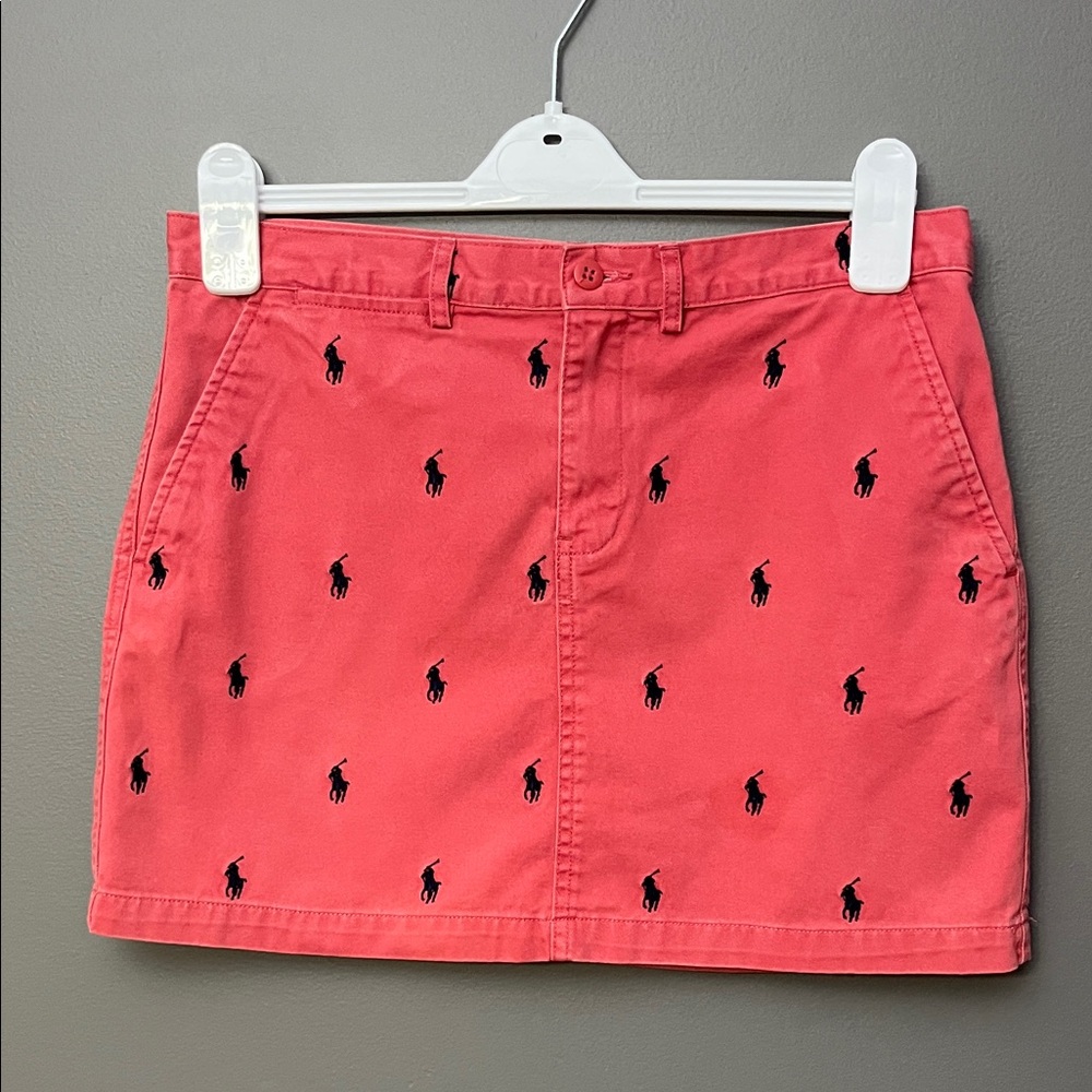 Ralph Lauren Sport Pink Coral Mini Skirt with Logo Embroidery - Size 4